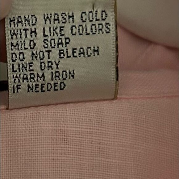 Edward Irish Linen Light Pink Top Size Medium - Picture 8 of 10